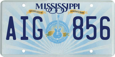 MS license plate AIG856