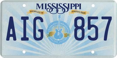 MS license plate AIG857