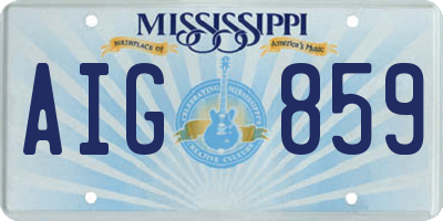 MS license plate AIG859