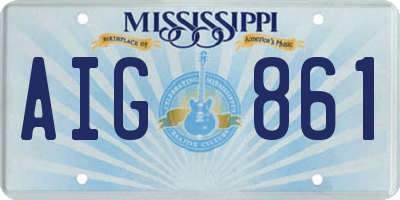 MS license plate AIG861
