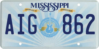 MS license plate AIG862