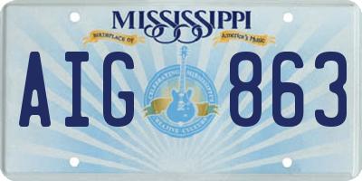 MS license plate AIG863