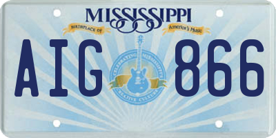 MS license plate AIG866