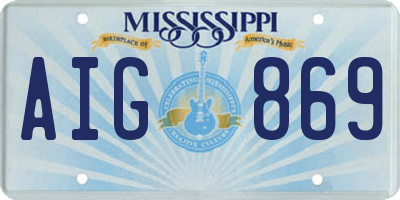 MS license plate AIG869