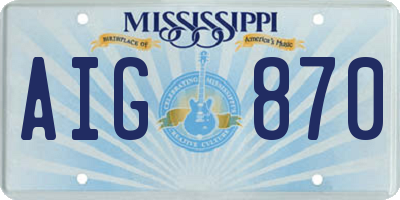 MS license plate AIG870