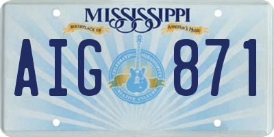MS license plate AIG871