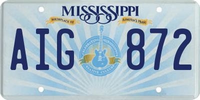 MS license plate AIG872