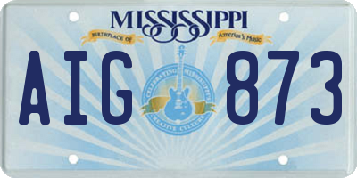 MS license plate AIG873