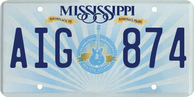 MS license plate AIG874