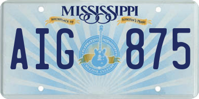 MS license plate AIG875