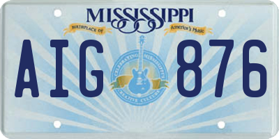 MS license plate AIG876