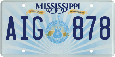 MS license plate AIG878