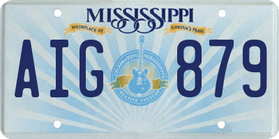 MS license plate AIG879