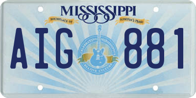 MS license plate AIG881