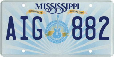 MS license plate AIG882