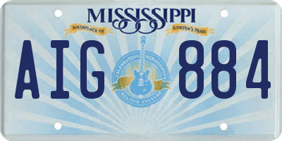 MS license plate AIG884