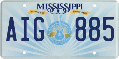 MS license plate AIG885