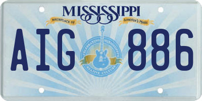 MS license plate AIG886