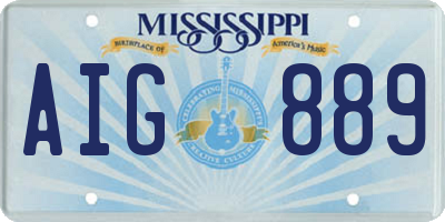 MS license plate AIG889