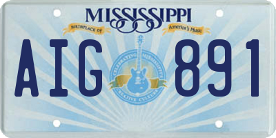 MS license plate AIG891