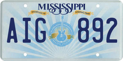 MS license plate AIG892