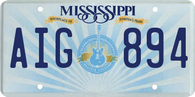 MS license plate AIG894