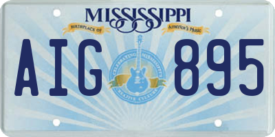 MS license plate AIG895