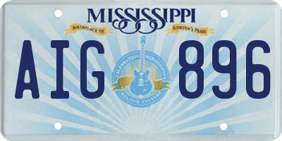 MS license plate AIG896