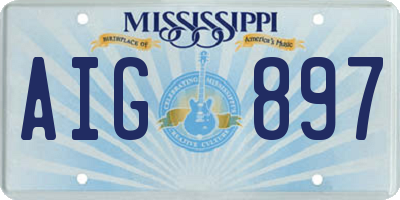 MS license plate AIG897