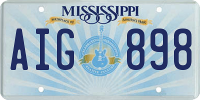 MS license plate AIG898