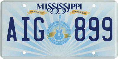 MS license plate AIG899