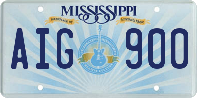 MS license plate AIG900