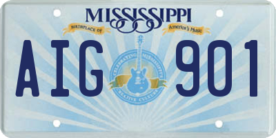 MS license plate AIG901