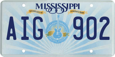 MS license plate AIG902