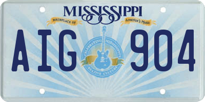MS license plate AIG904