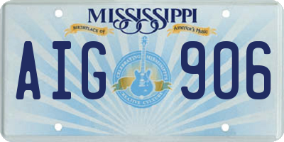 MS license plate AIG906