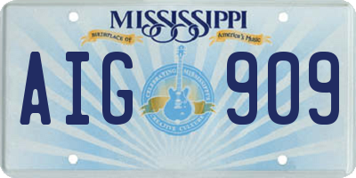 MS license plate AIG909