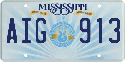MS license plate AIG913