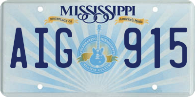 MS license plate AIG915