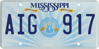 MS license plate AIG917