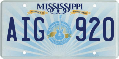 MS license plate AIG920