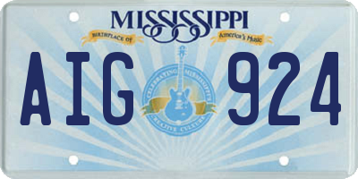 MS license plate AIG924