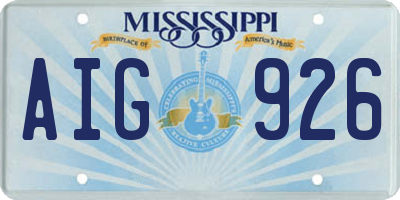 MS license plate AIG926