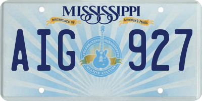 MS license plate AIG927