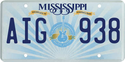 MS license plate AIG938