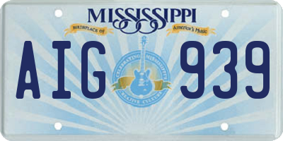 MS license plate AIG939