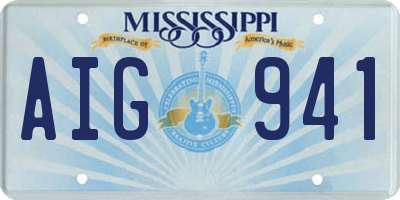 MS license plate AIG941