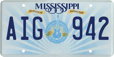 MS license plate AIG942