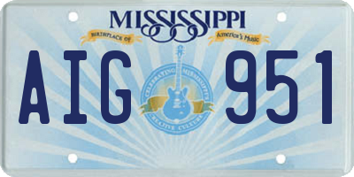 MS license plate AIG951