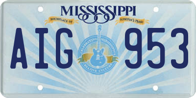 MS license plate AIG953